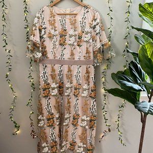 The Full Bloom Embroidered Floral Dress